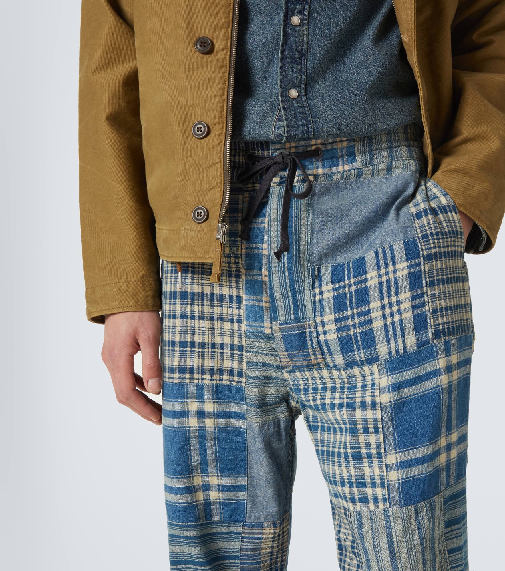 Patchwork cotton and linen pants - 5
