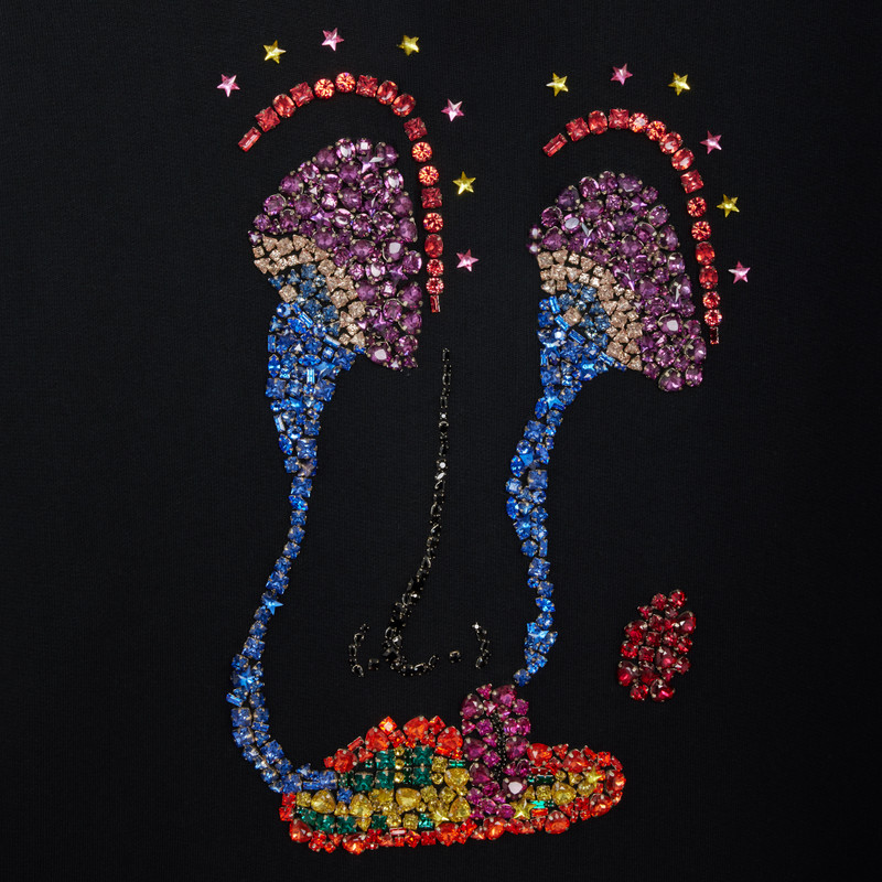 HOODIE IN COTTON FLEECE WITH ARTIST EMBROIDERY 4