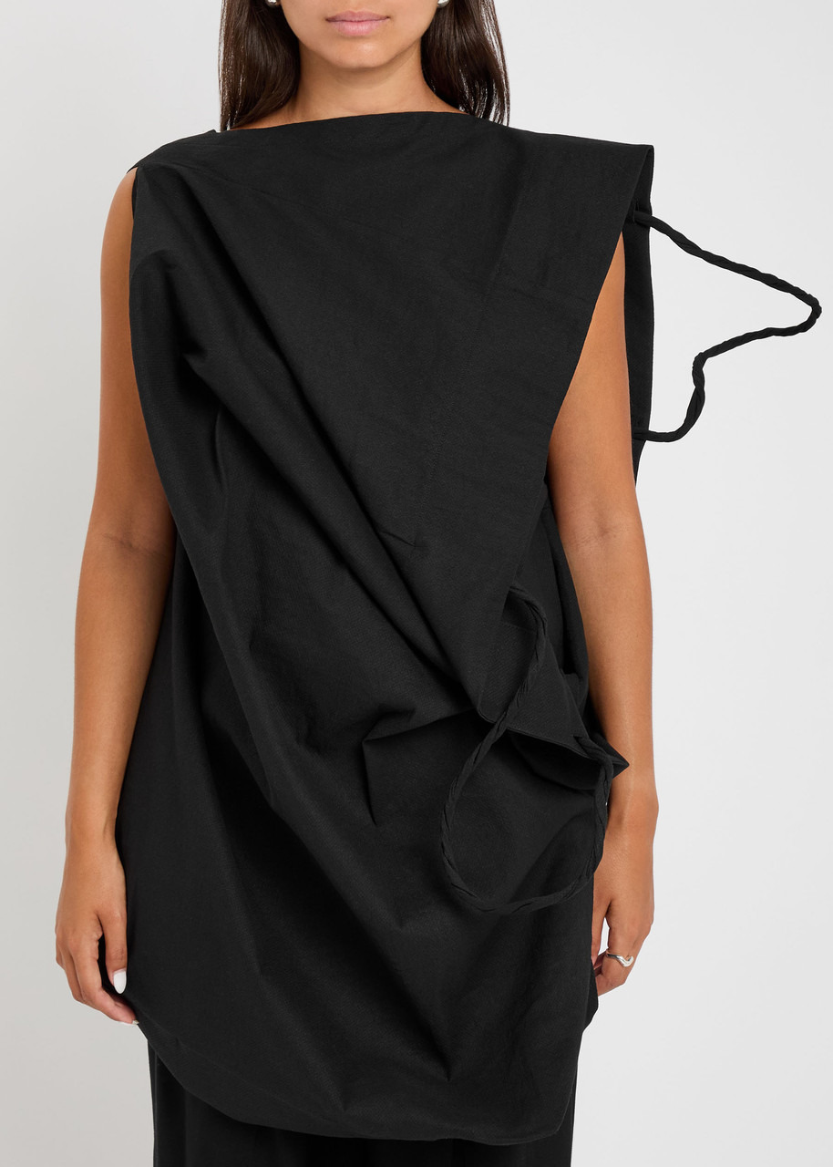 Issey Miyake Paper Bag Draped Asymmetric Woven top - 2