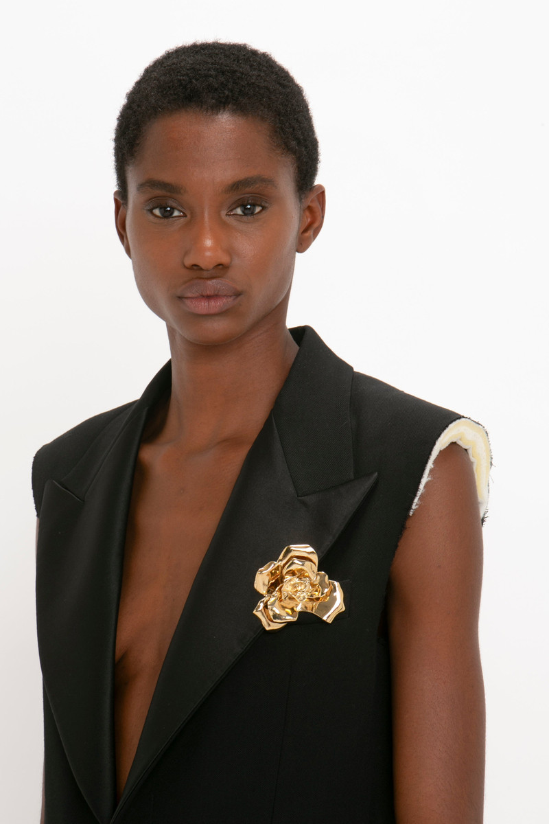 Sleeveless Tuxedo Jumpsuit in Black 5