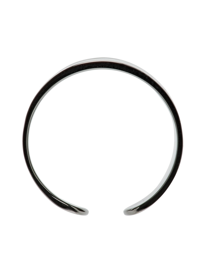 We11done Gunmetal Logo Motif Ring outlook
