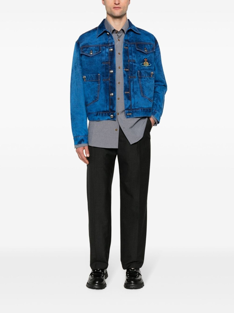 Vivienne Westwood Orb-logo-embroidery denim jacket outlook