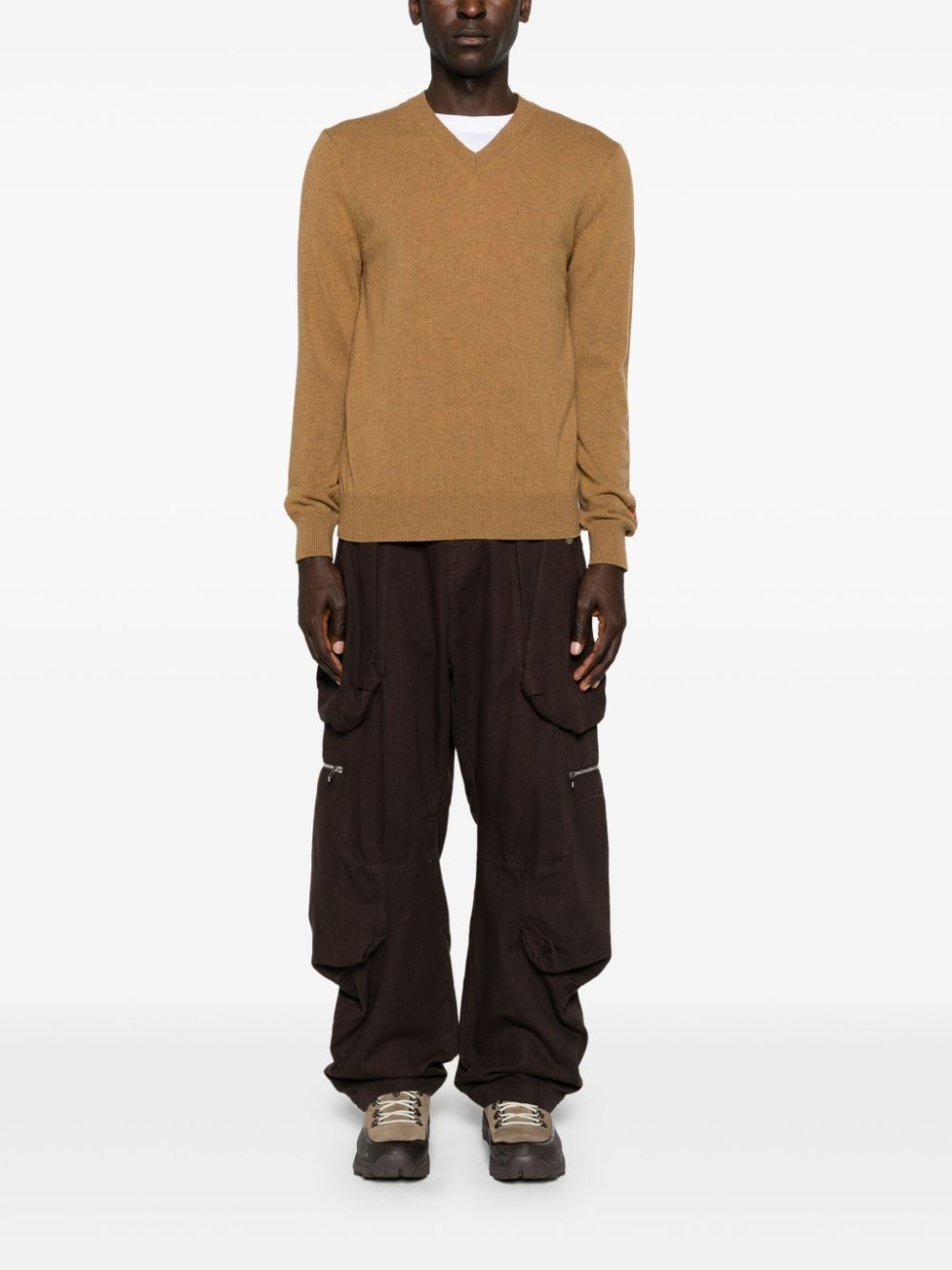 heart-patch wool jumper - 2