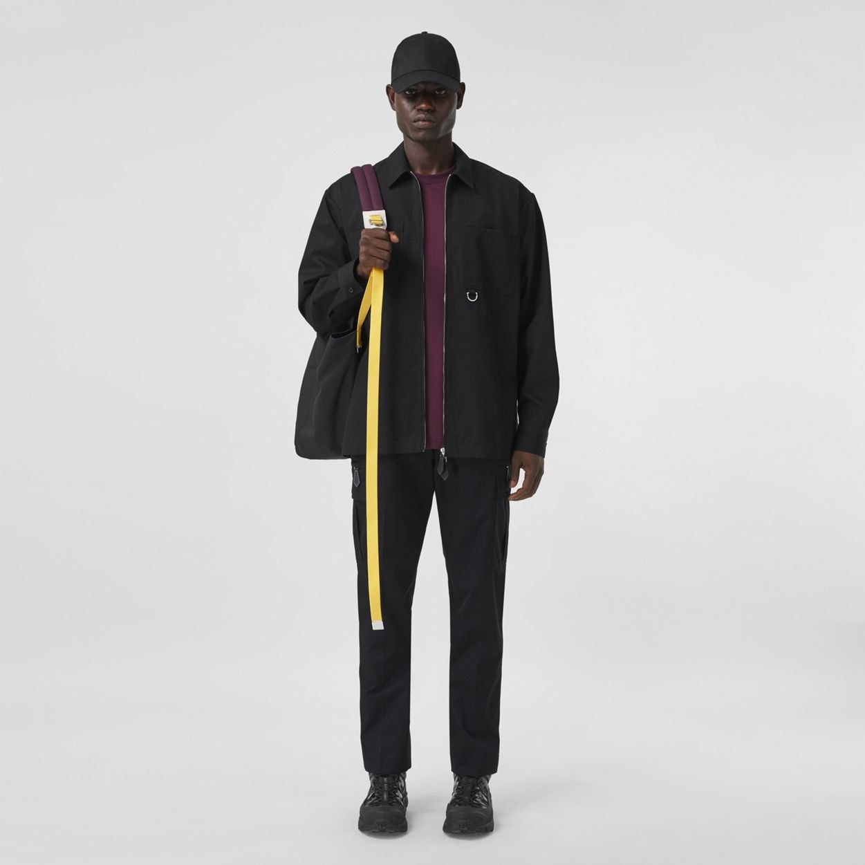 Embroidered Logo Cotton Gabardine Zip-front Shirt - 2