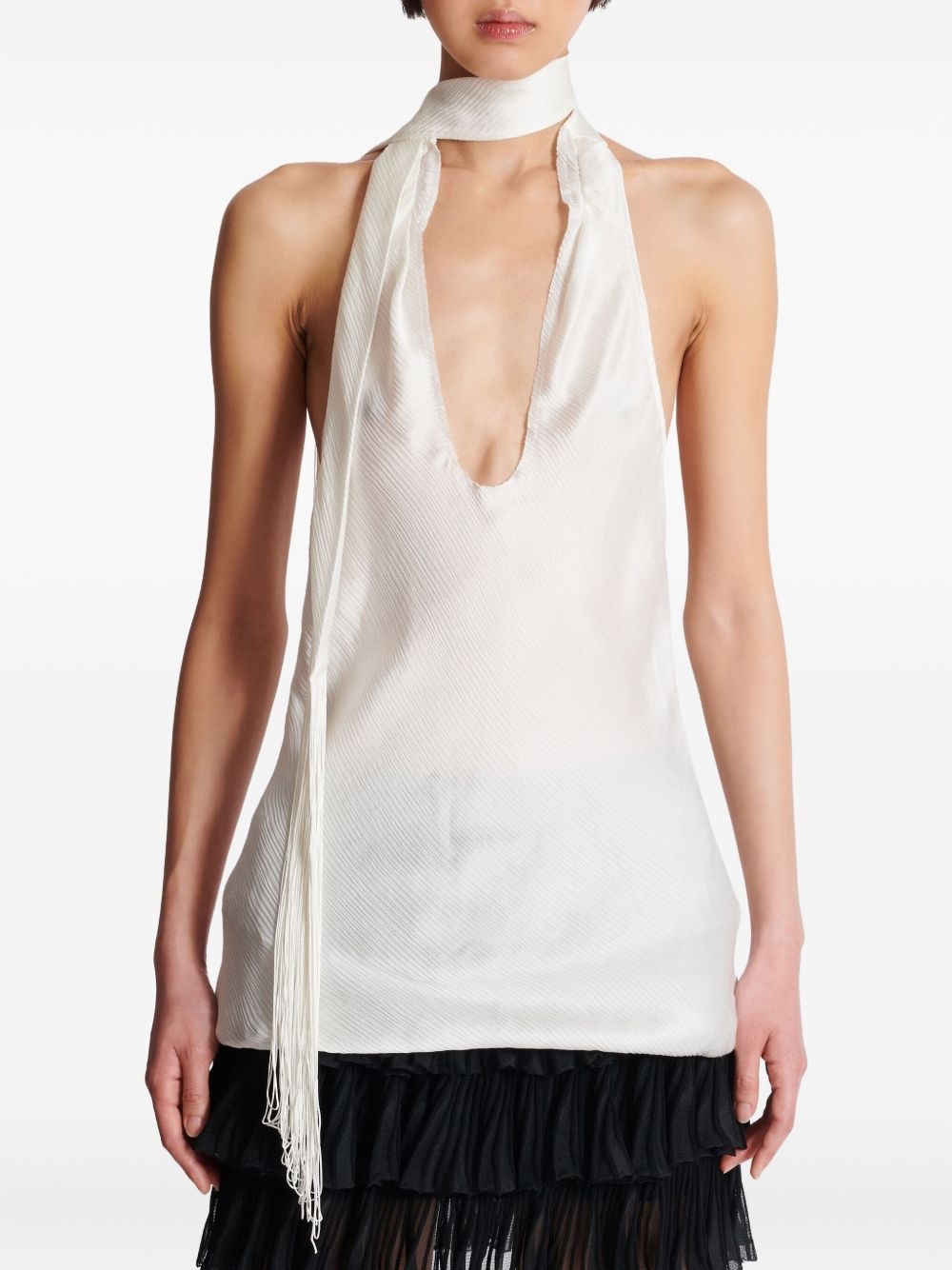 silk halterneck top - 5