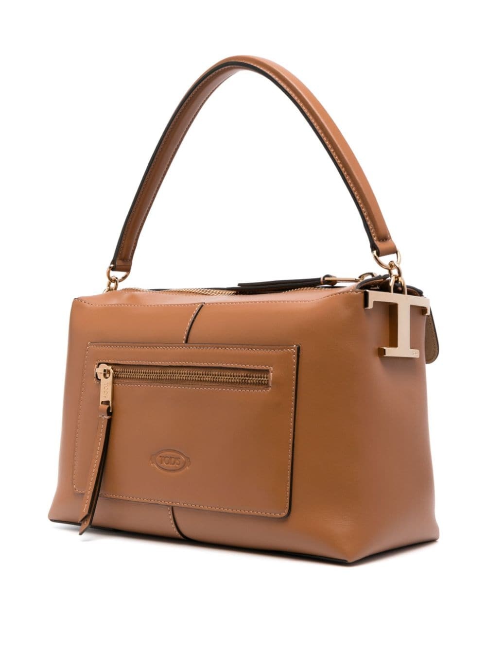 logo-charm leather tote bag - 4