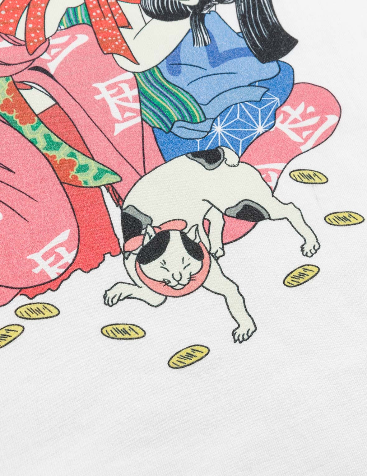 EVISU X F-LAGSTUF-F Shuga and Koban Coin Seagull Print Regular Fit T-shirt - White - 8