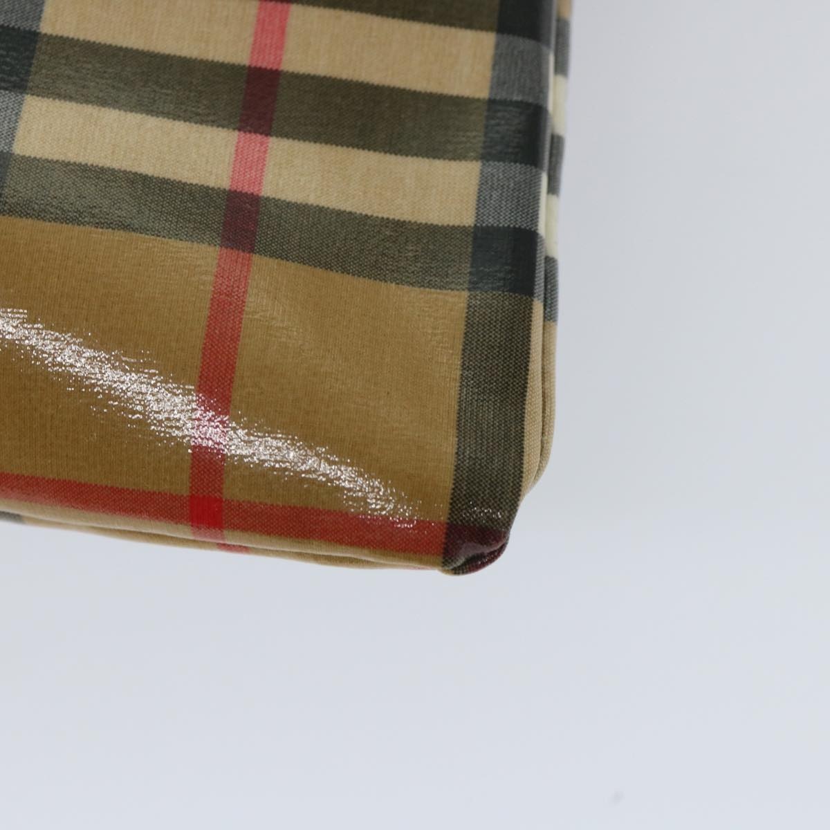 Burberry Nova Check Tote Bag Coated Canvas Beige Black - 12