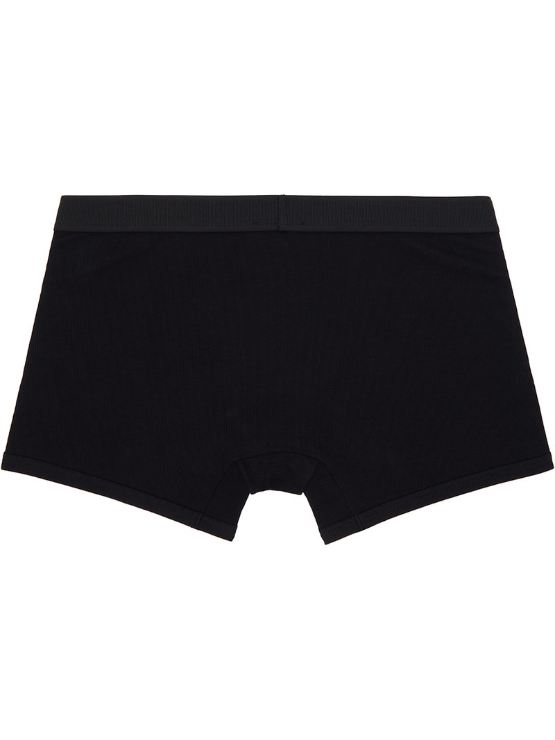 VERSACE Black 90s Vintage Logo Ribbed Long Boxer Briefs outlook