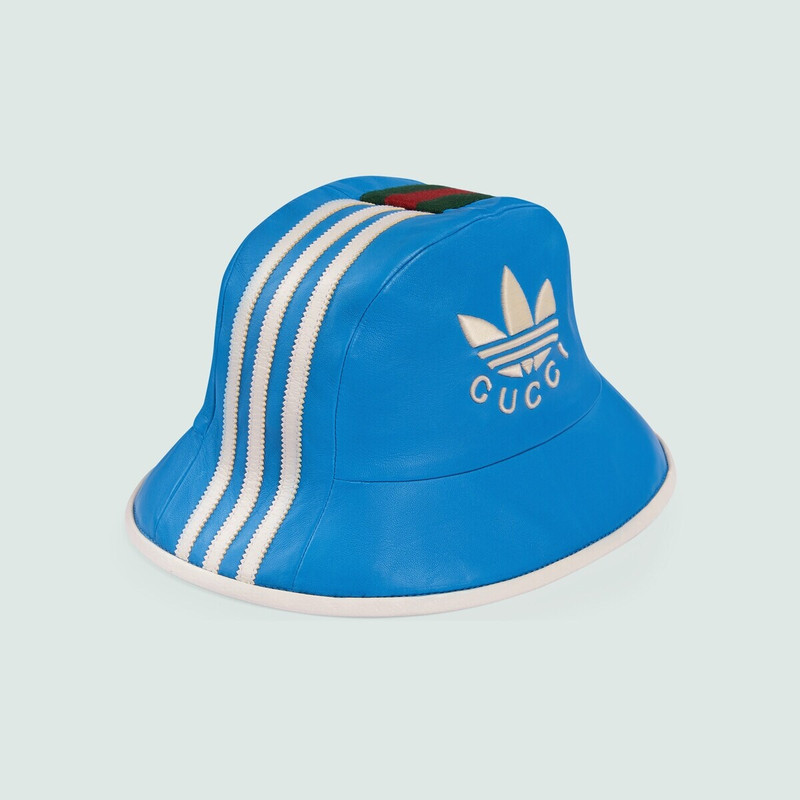 adidas x Gucci leather fedora hat 1