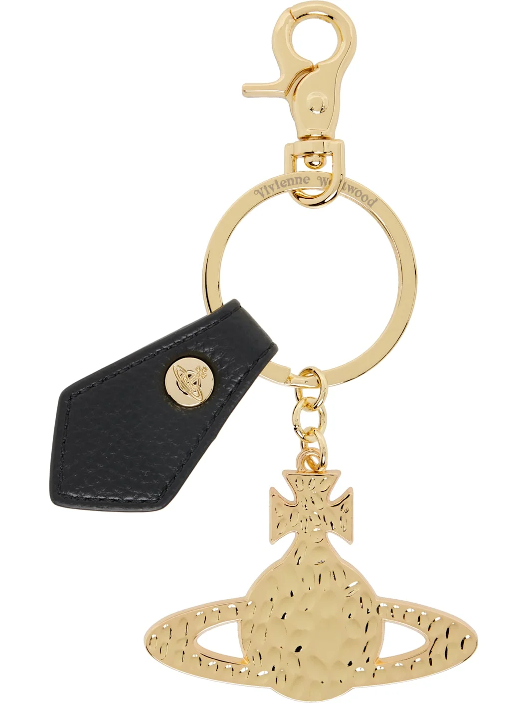 Gold Hammered Orb Keychain - 1