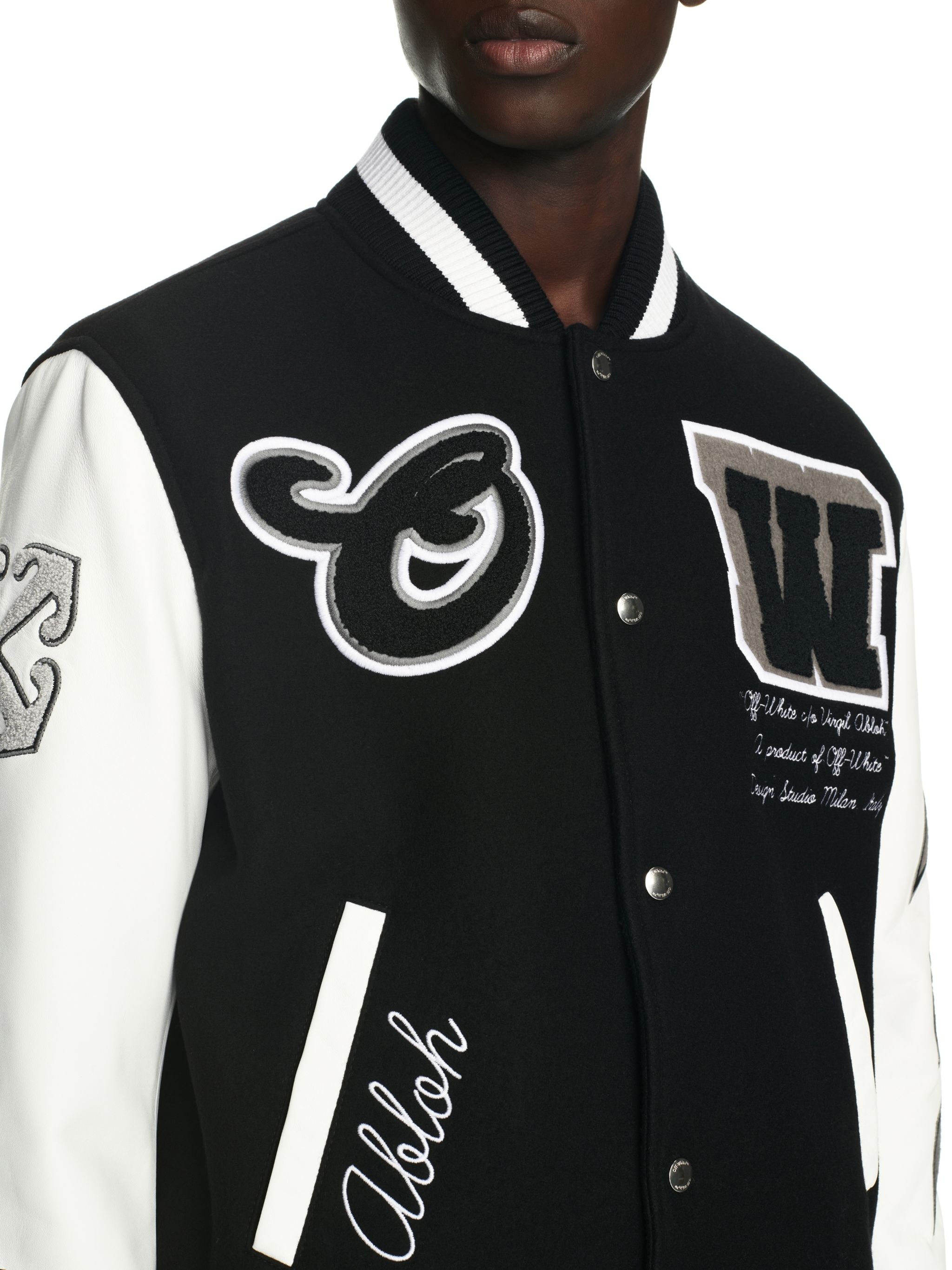 Leather Wool Varsity Jacket - 5