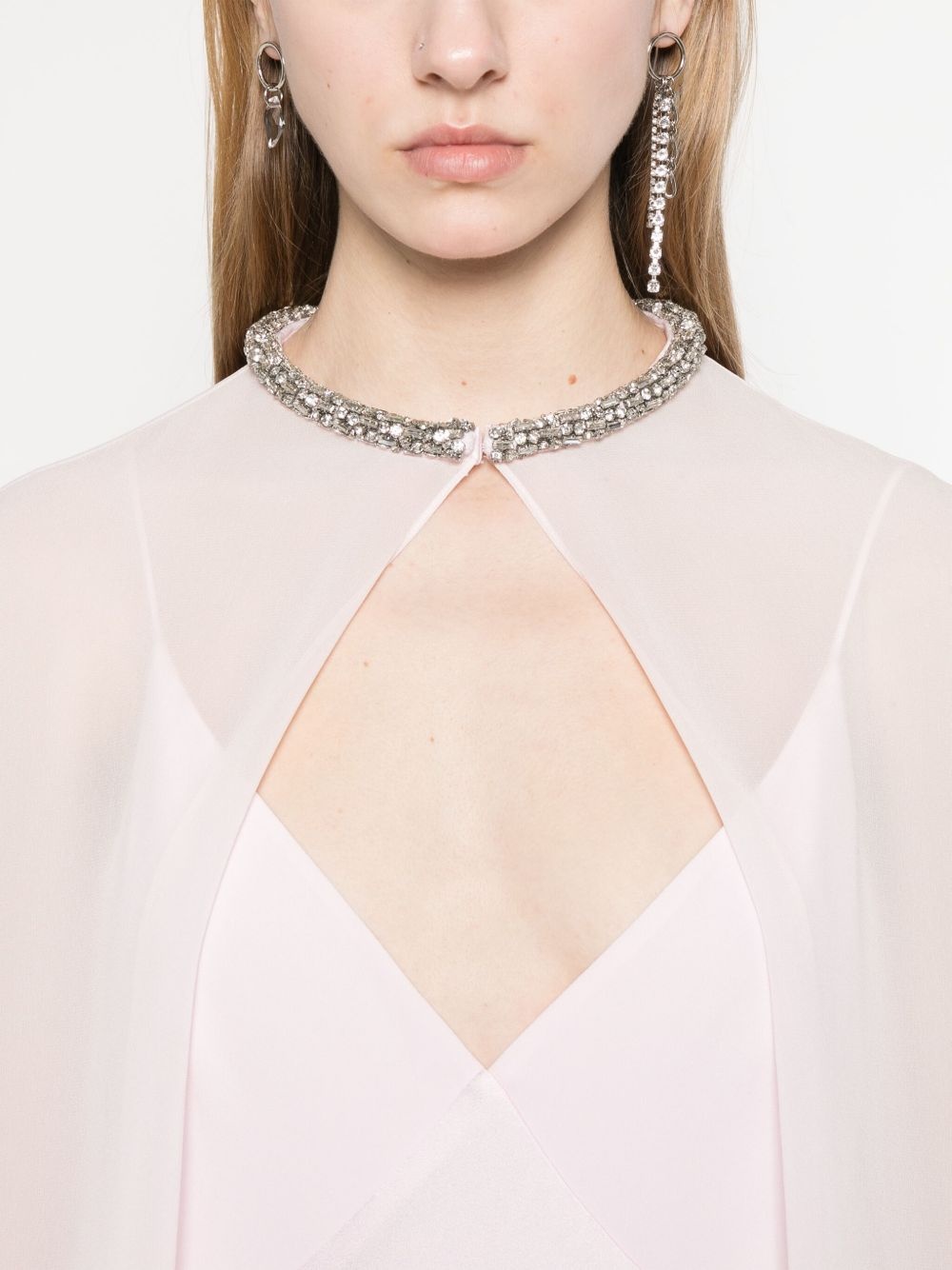 cape-detail gown - 5