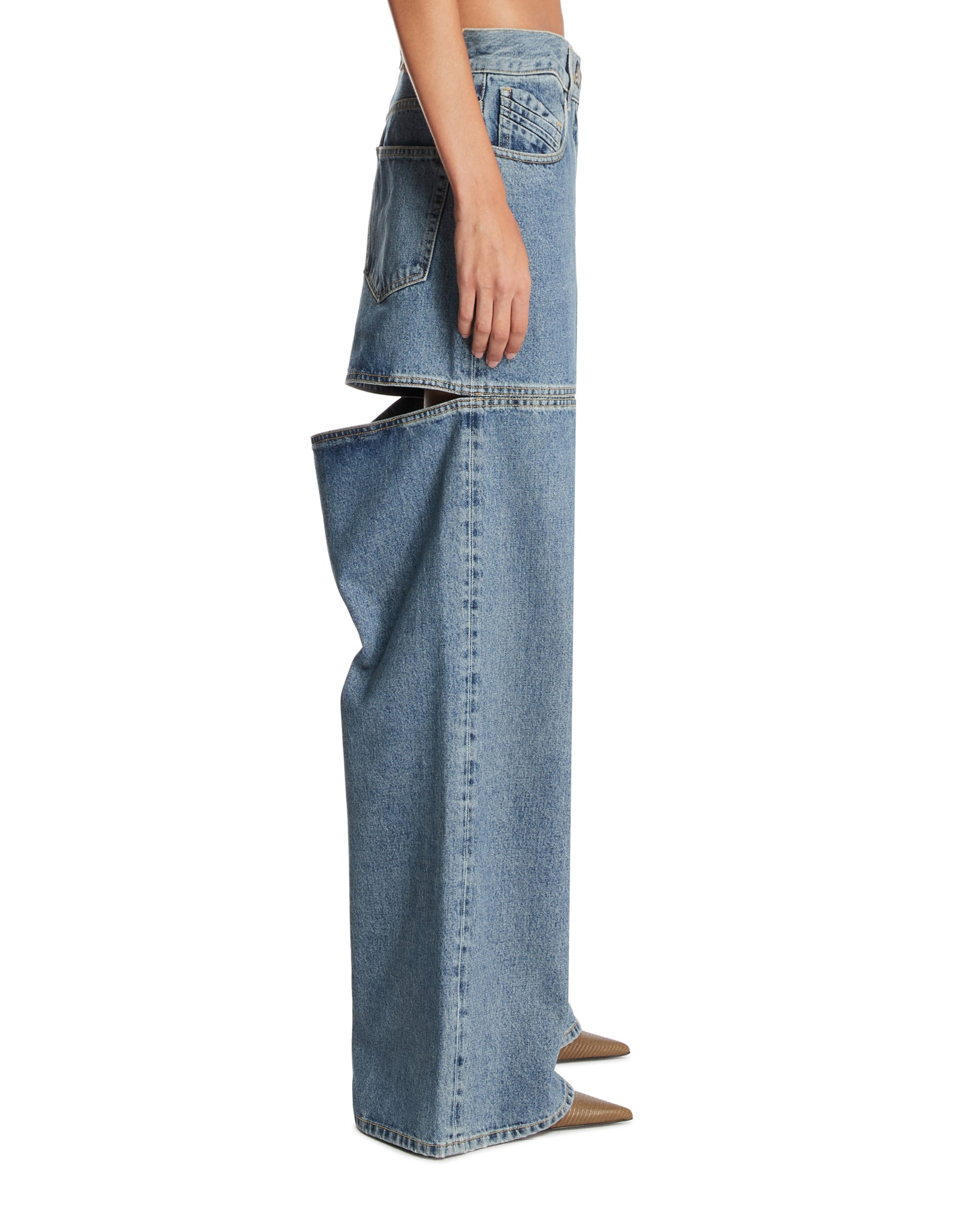 Blue Denim Long Pants - 5