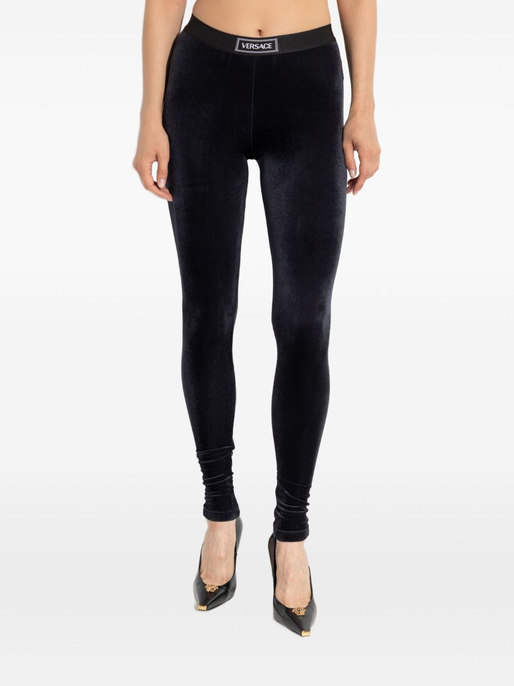 logo-band ribbed trousers - 3