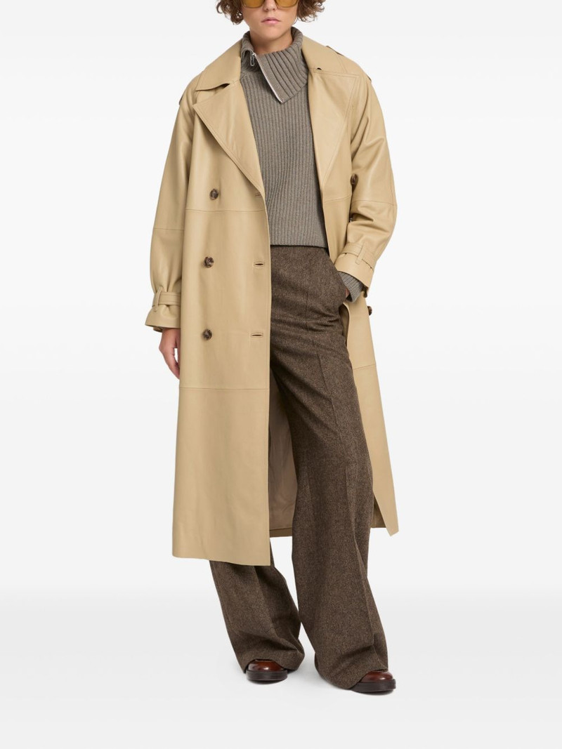Yves Salomon belted leather trench coat outlook