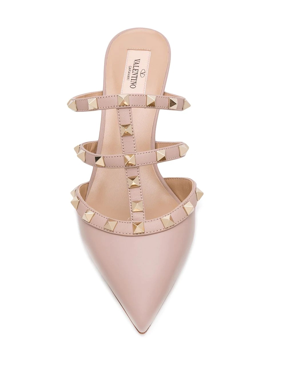 Rockstud pointed-toe mules - 4