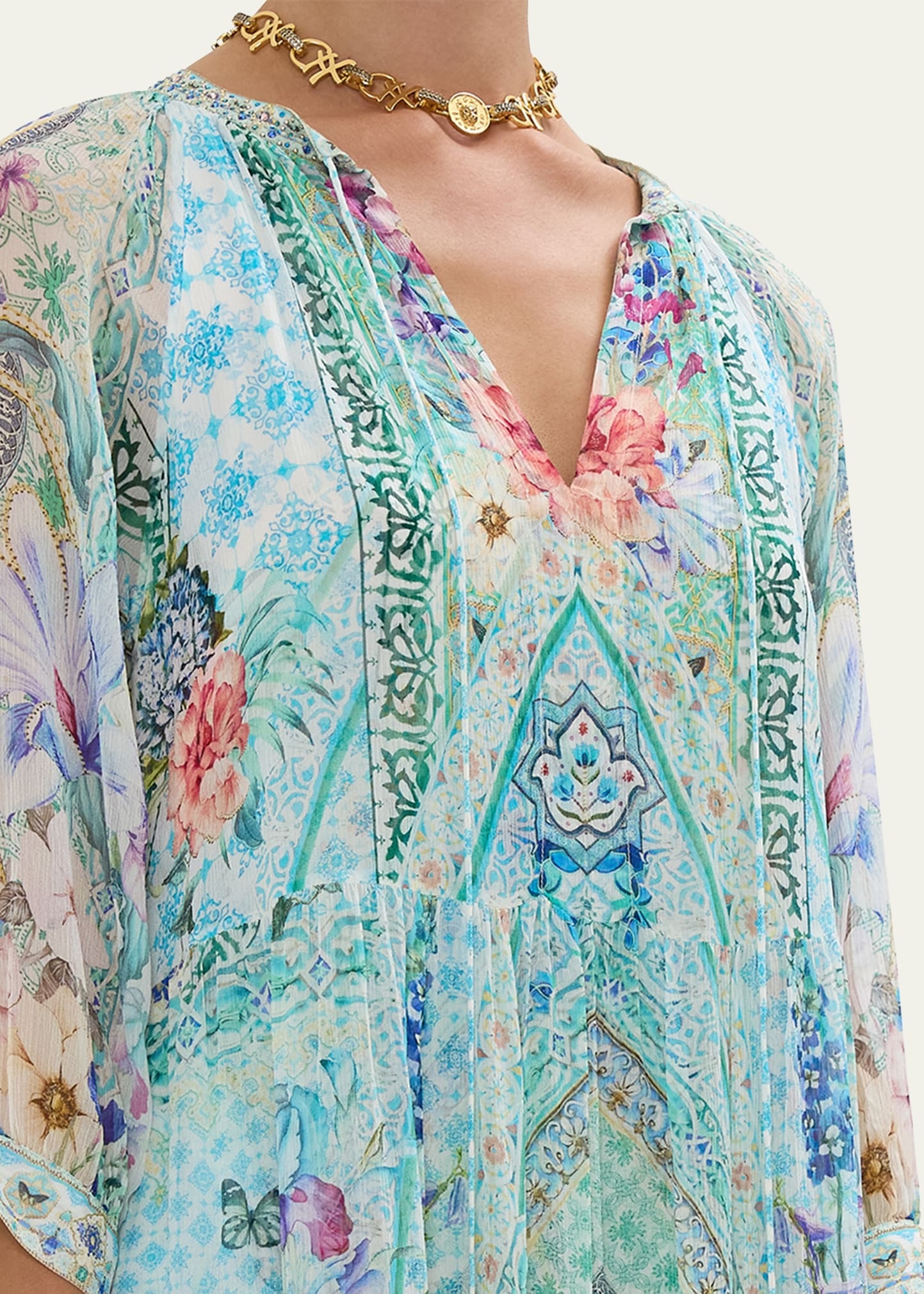 Sunrise in Sintra Long Gathered Panel Dress - 4