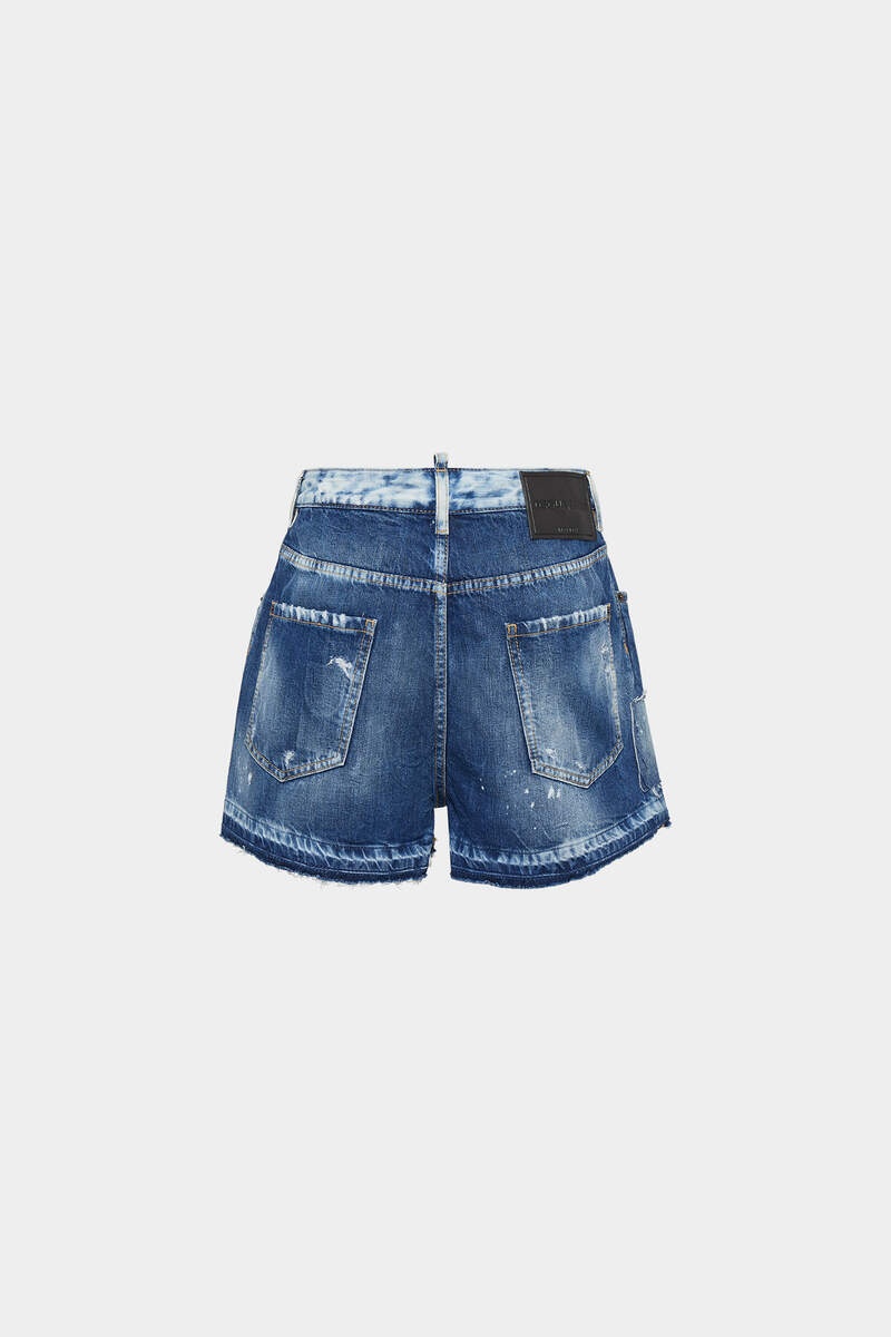 RIPPED WASH BOSTON DENIM SHORT PANT - 2