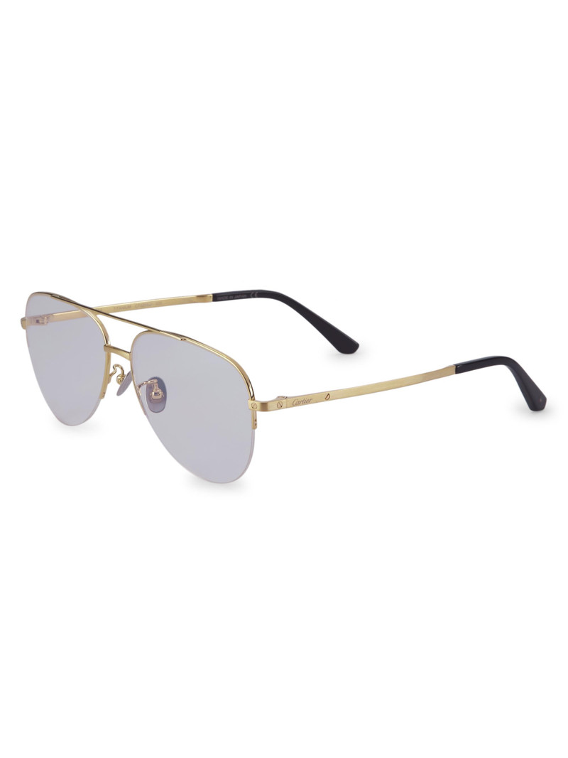 Men's 58MM Aviator Sunglasses - Gold Transparent 1