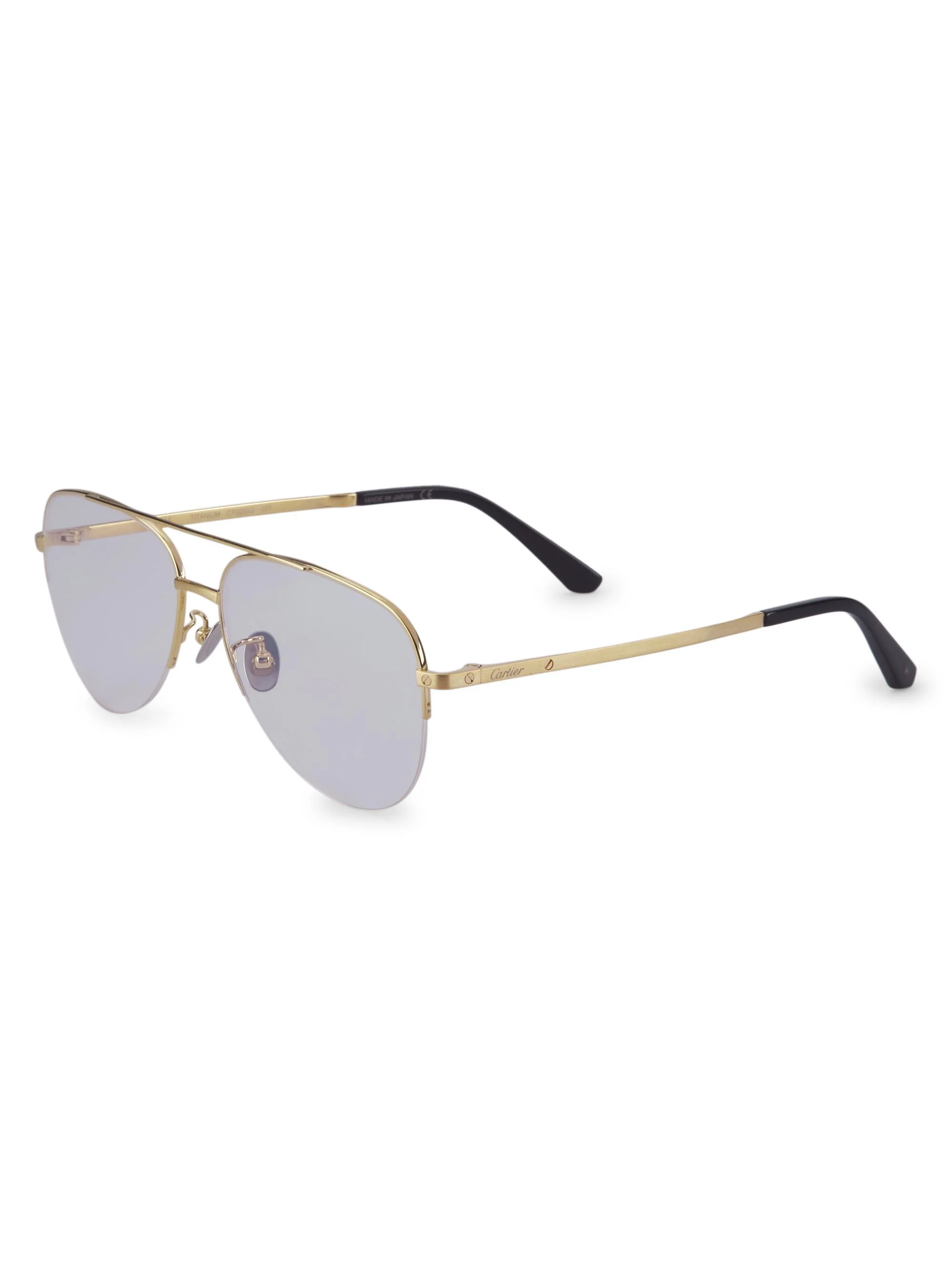 Men's 58MM Aviator Sunglasses - Gold Transparent - 1