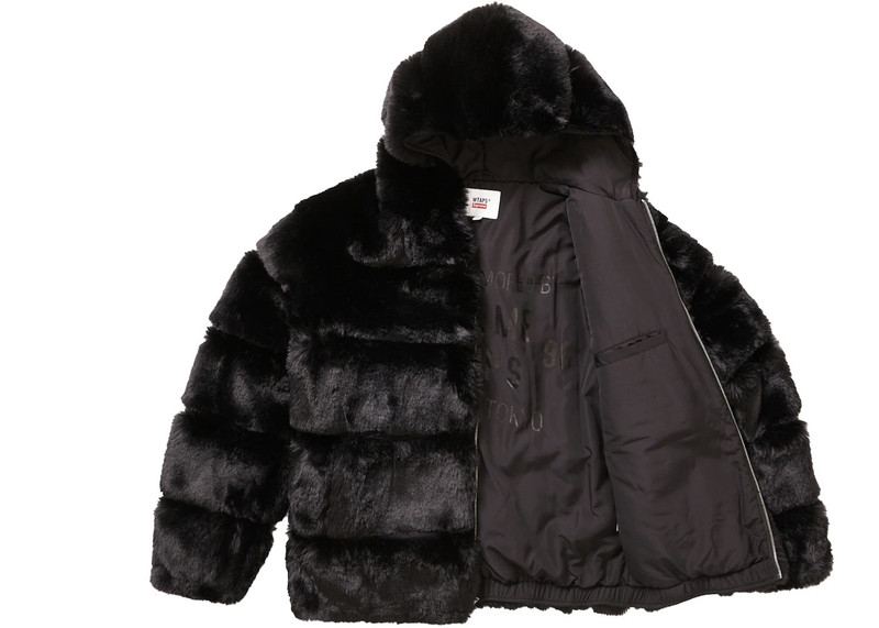 Supreme Supreme WTAPS Faux Fur Hooded Jacket Black outlook