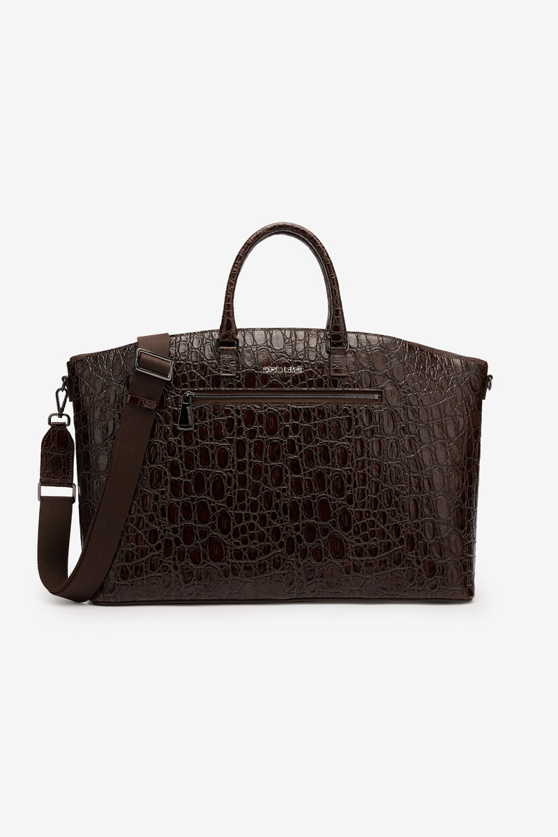 Crocodile-Print Bag With Shoulder Strap 1