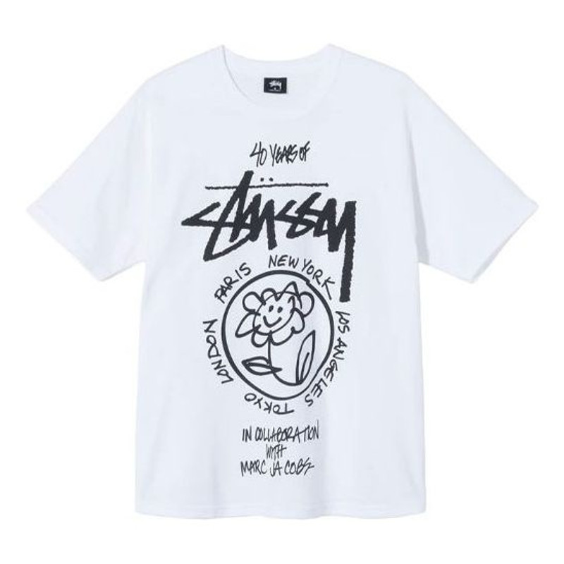 Stussy x Marc Jacobs 40 Anniversary Crossover Classic Short Sleeve Unisex White 3903638 - 1