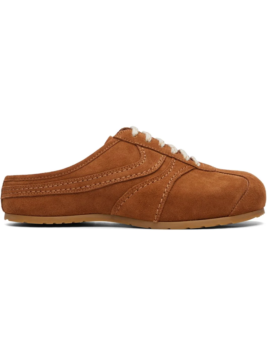 Tan Suede Mule Loafers - 1
