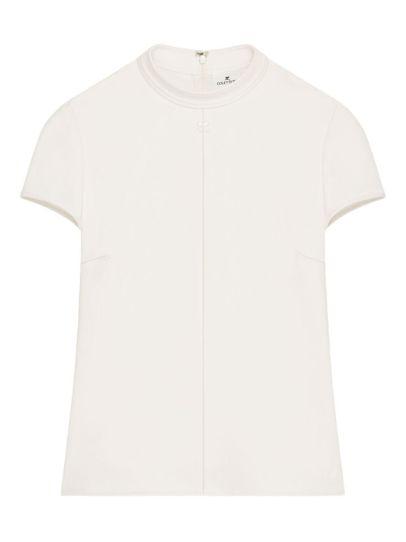 heritage crêpe short-sleeves blouse 1