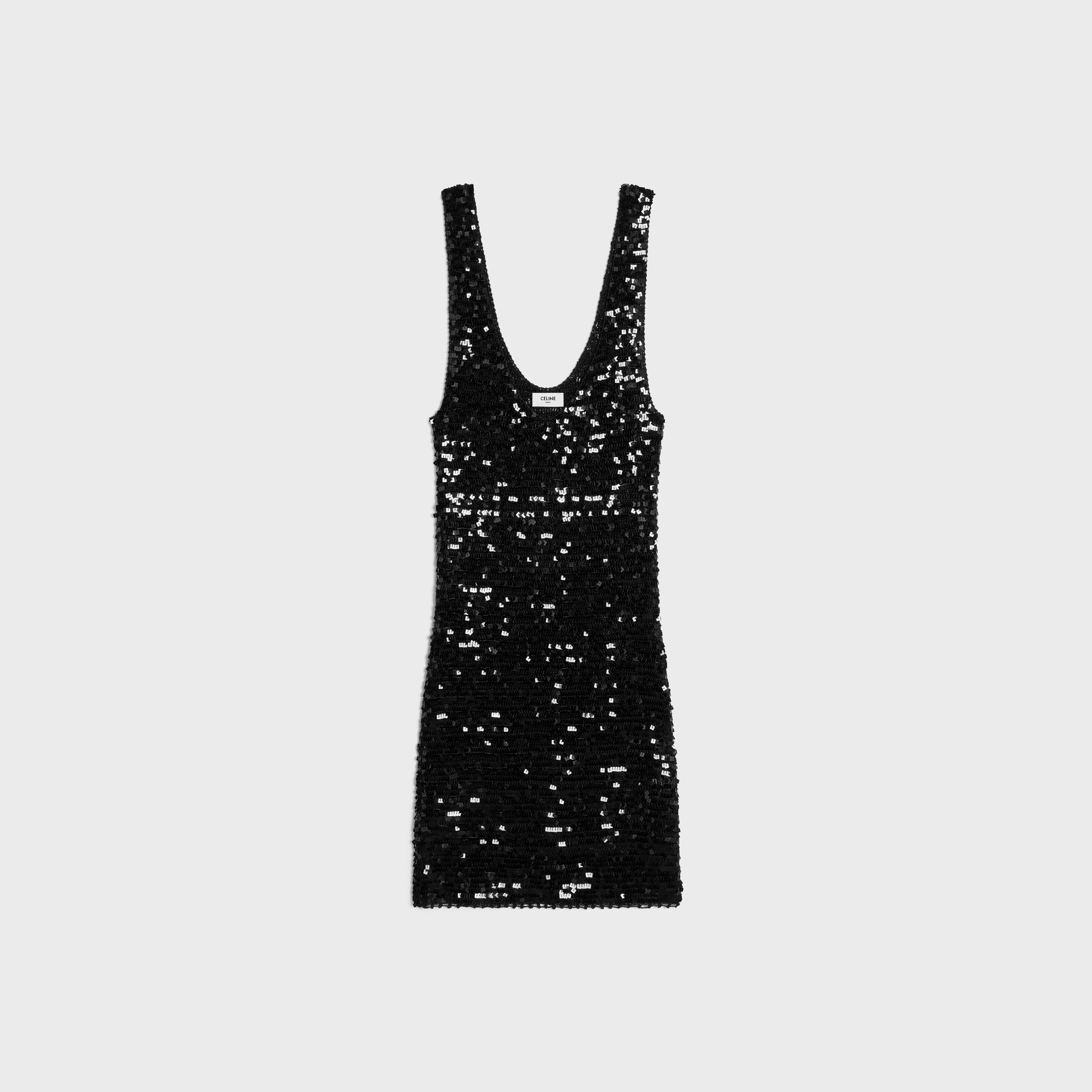 embroidered mini dress in crocheted viscose - 1