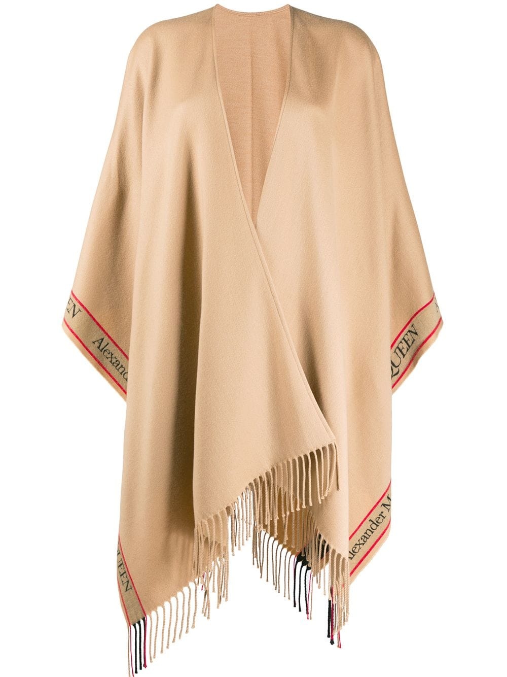 logo band fringed scarf - 1