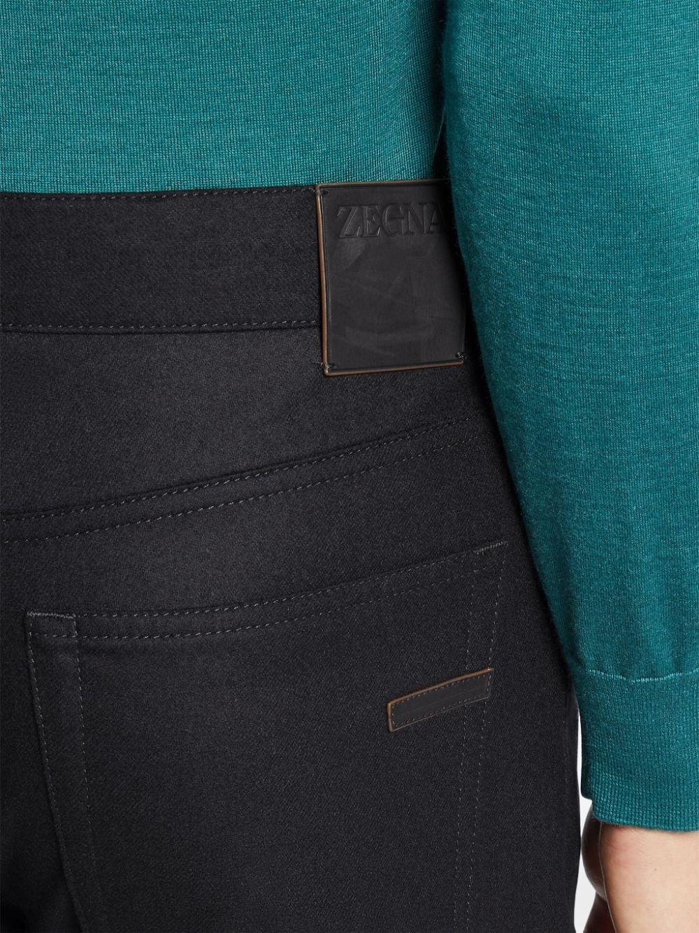 straight-leg logo-patch trousers - 6