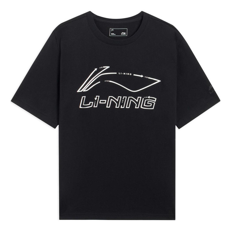 Li-Ning Classic Logo T-shirt 'Black White' AHSSA51-1 - 1