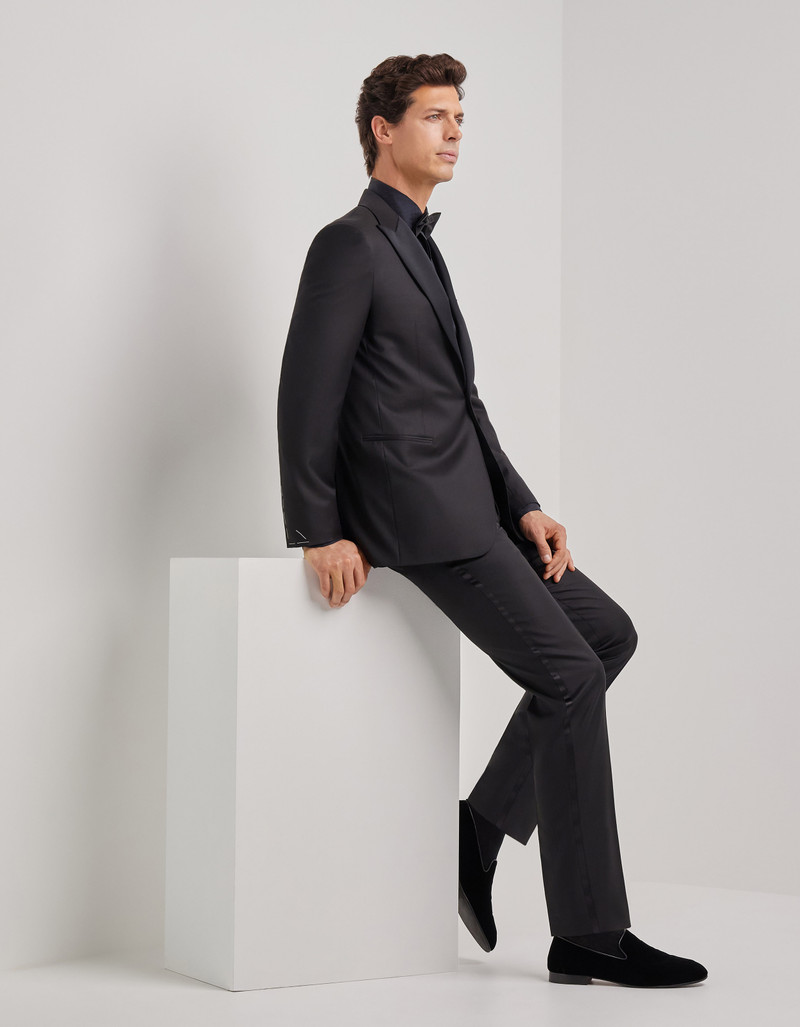 Canali PURE WOOL 150'S BLACK TUXEDO SUIT outlook
