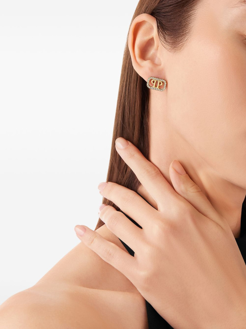 PHILIPP PLEIN lettering crystal earrings outlook