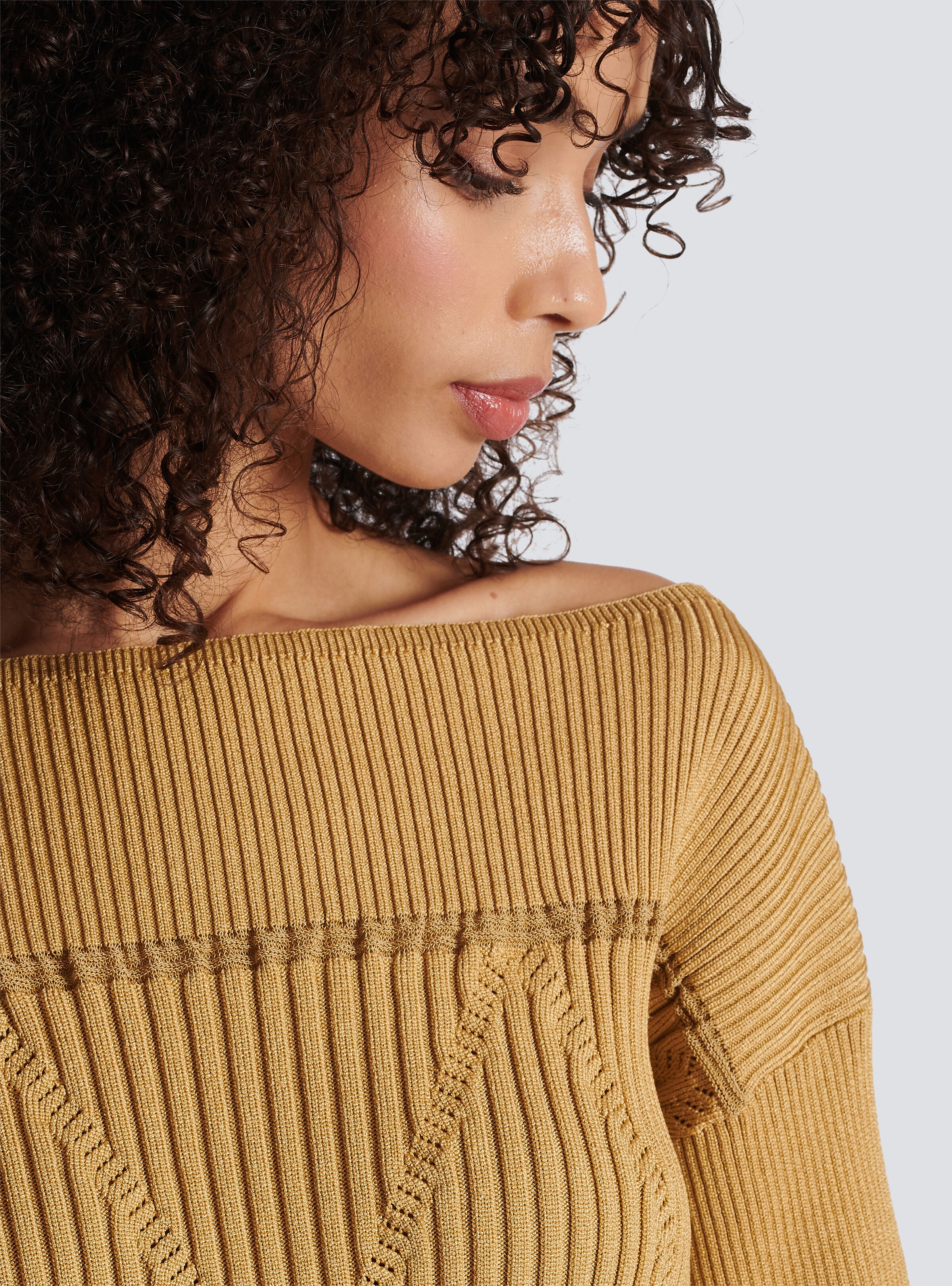 Boat neck knit jumper - 7