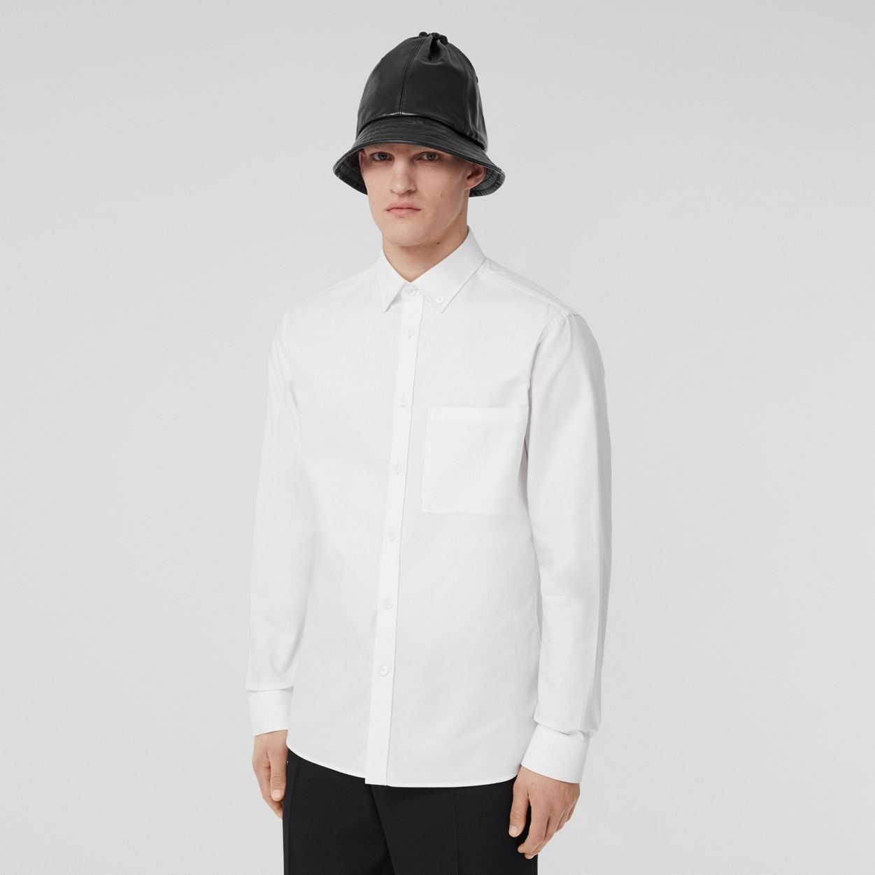 Slim Fit Monogram Motif Cotton Oxford Shirt - 5