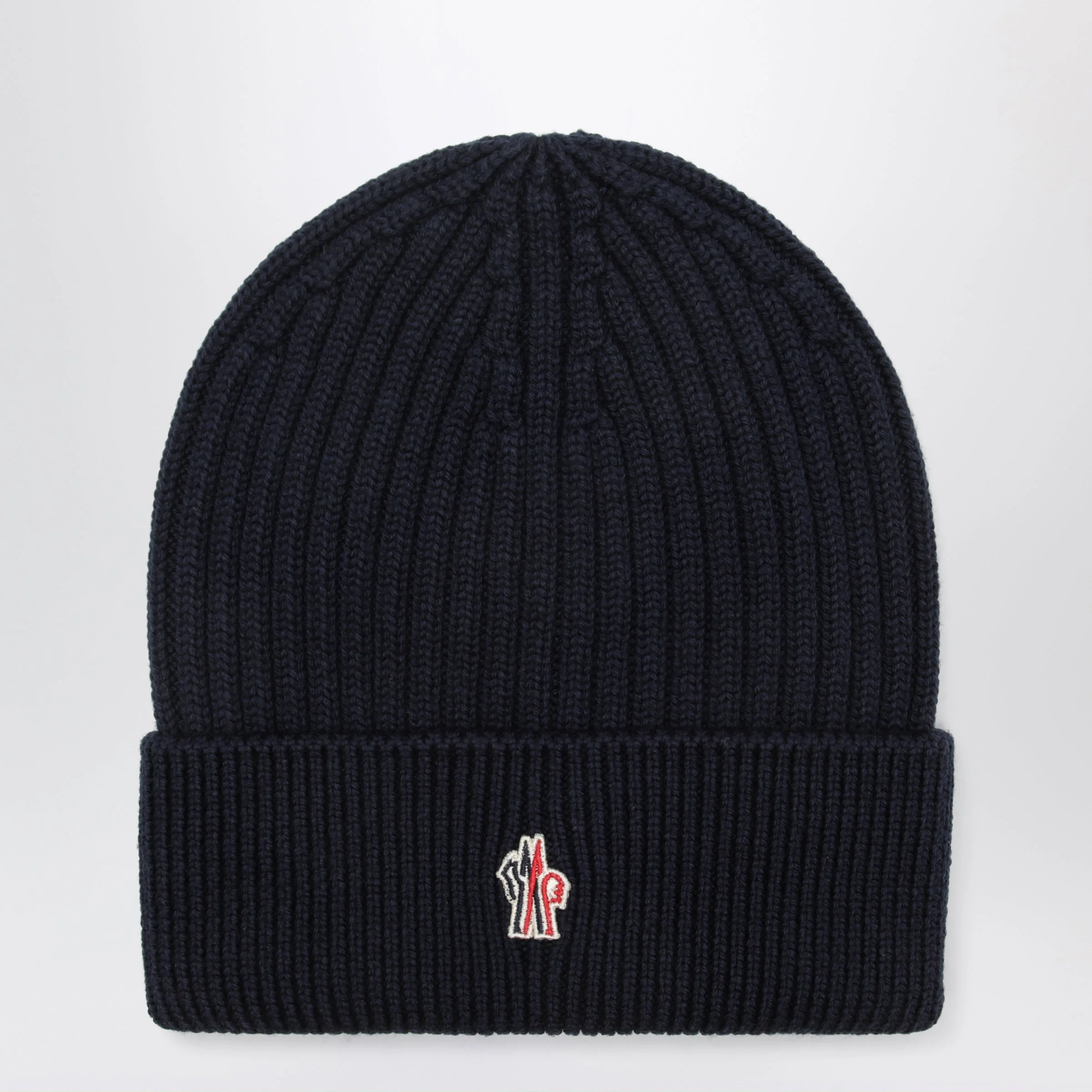 Moncler Grenoble Navy Blue Ribbed Wool Beanie Men - 1