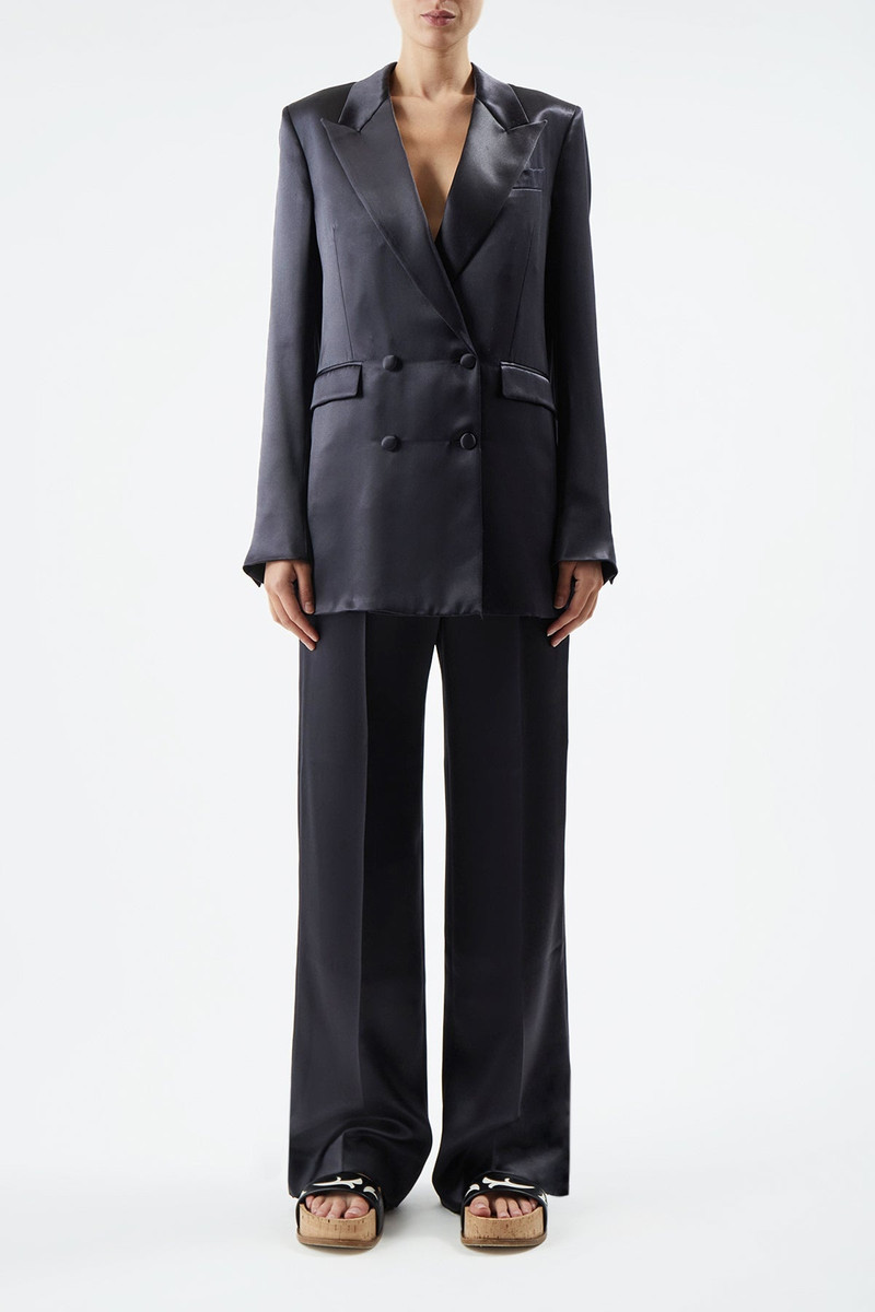 GABRIELA HEARST Norman Pant in Black Silk outlook