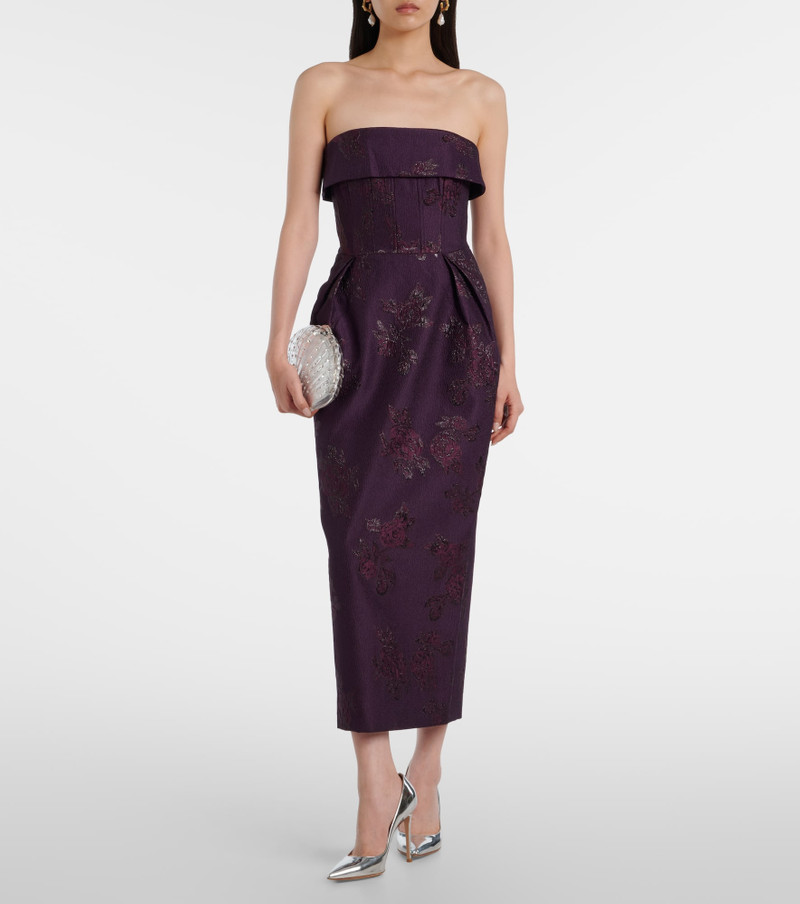 REBECCA VALLANCE Afina floral brocade cocktail dress outlook