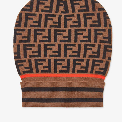 FENDI Brown hat in cashmere and wool outlook