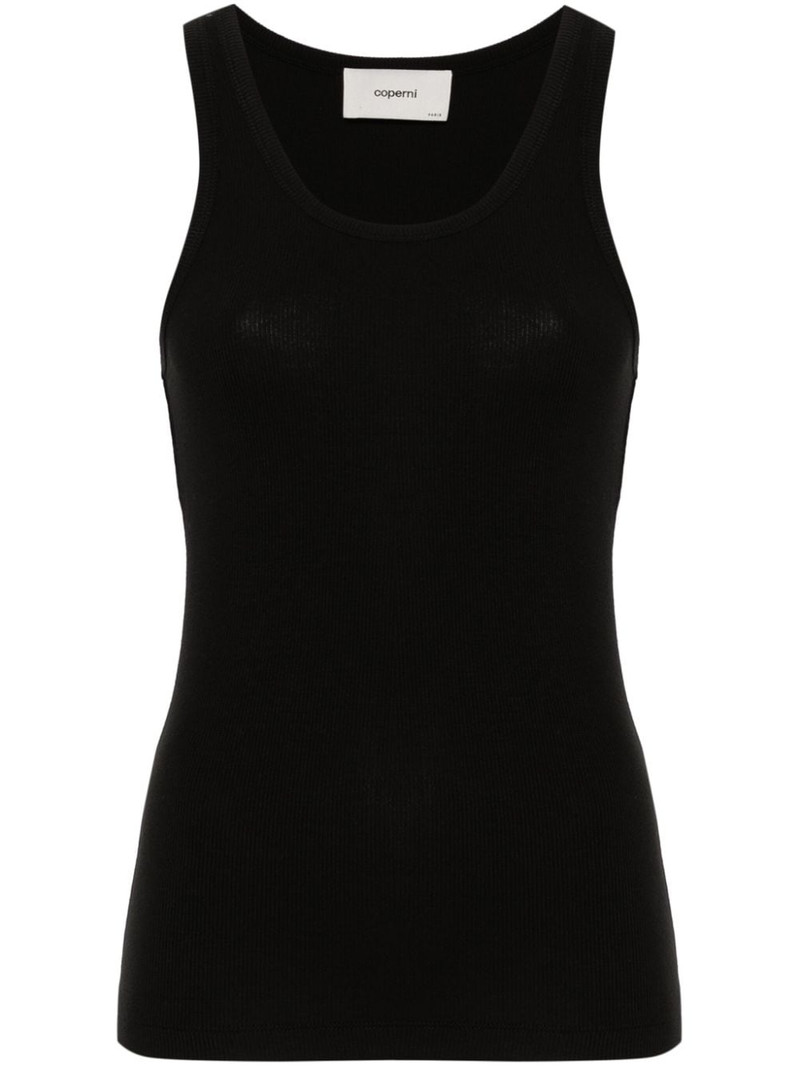 logo-embroidered tank top 1
