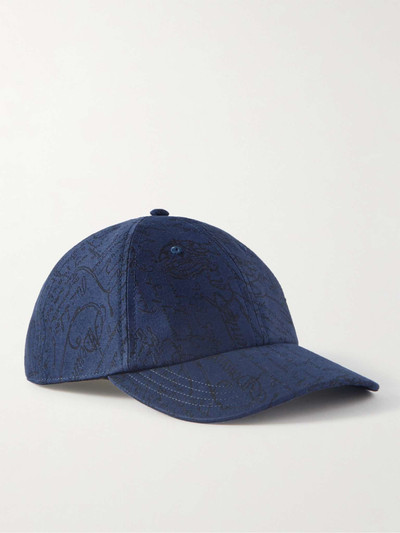 Berluti Scritto Leather-Trimmed Logo-Jacquard Cotton Baseball Cap outlook