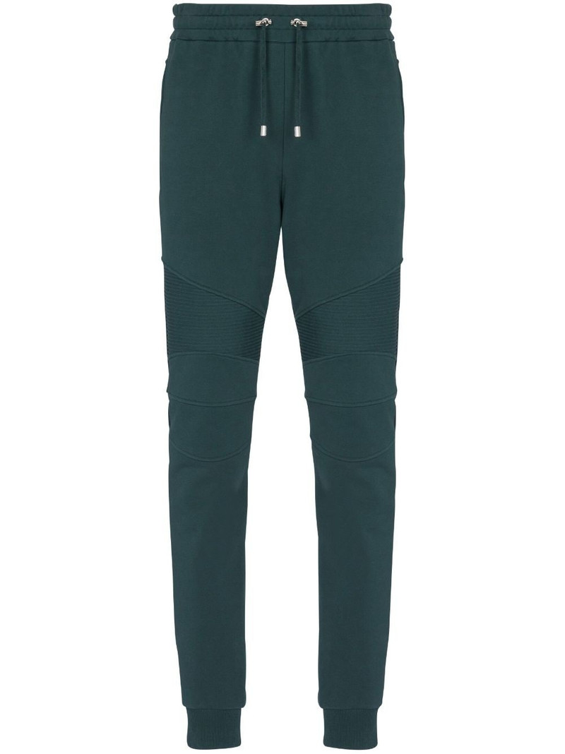 ribbed-detail drawstring track pants 1