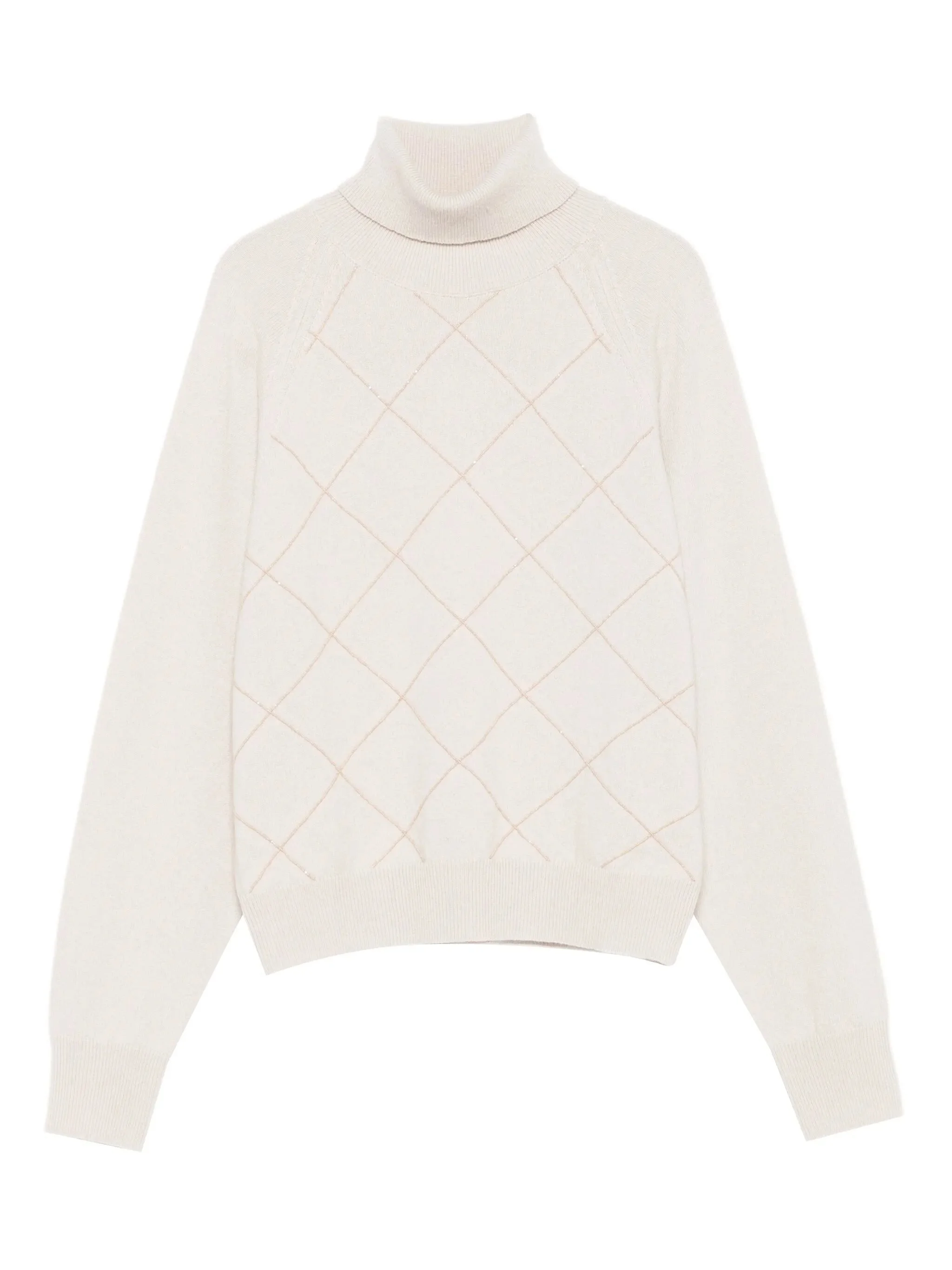 Peserico Diamond-pattern Turtleneck Sweater - 1