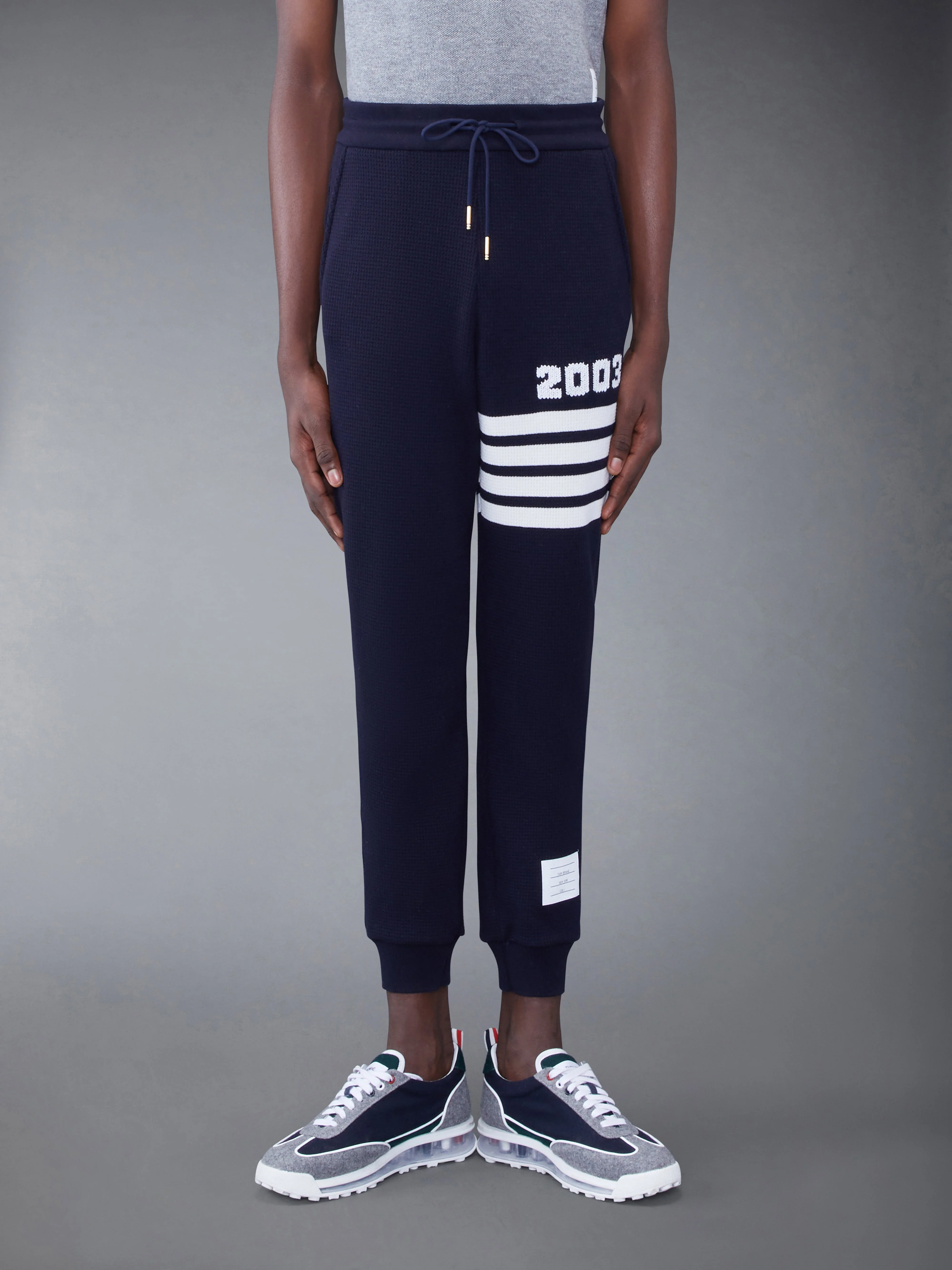 CASHMERE WAFFLE 2003 4-BAR SWEATPANTS - 1