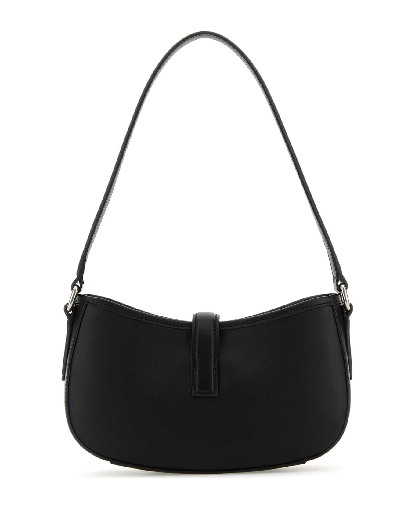 Black Leather Mini Shoulder Bag - 3