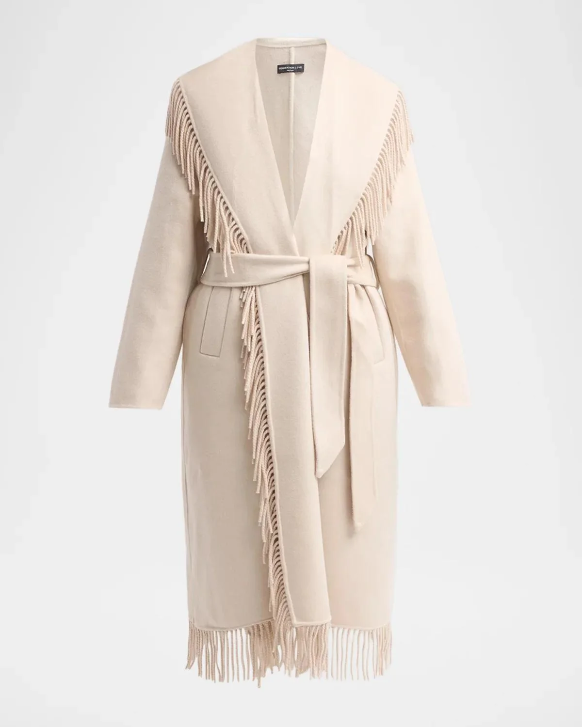 Jenny Fringe Wool Wrap Coat - 1