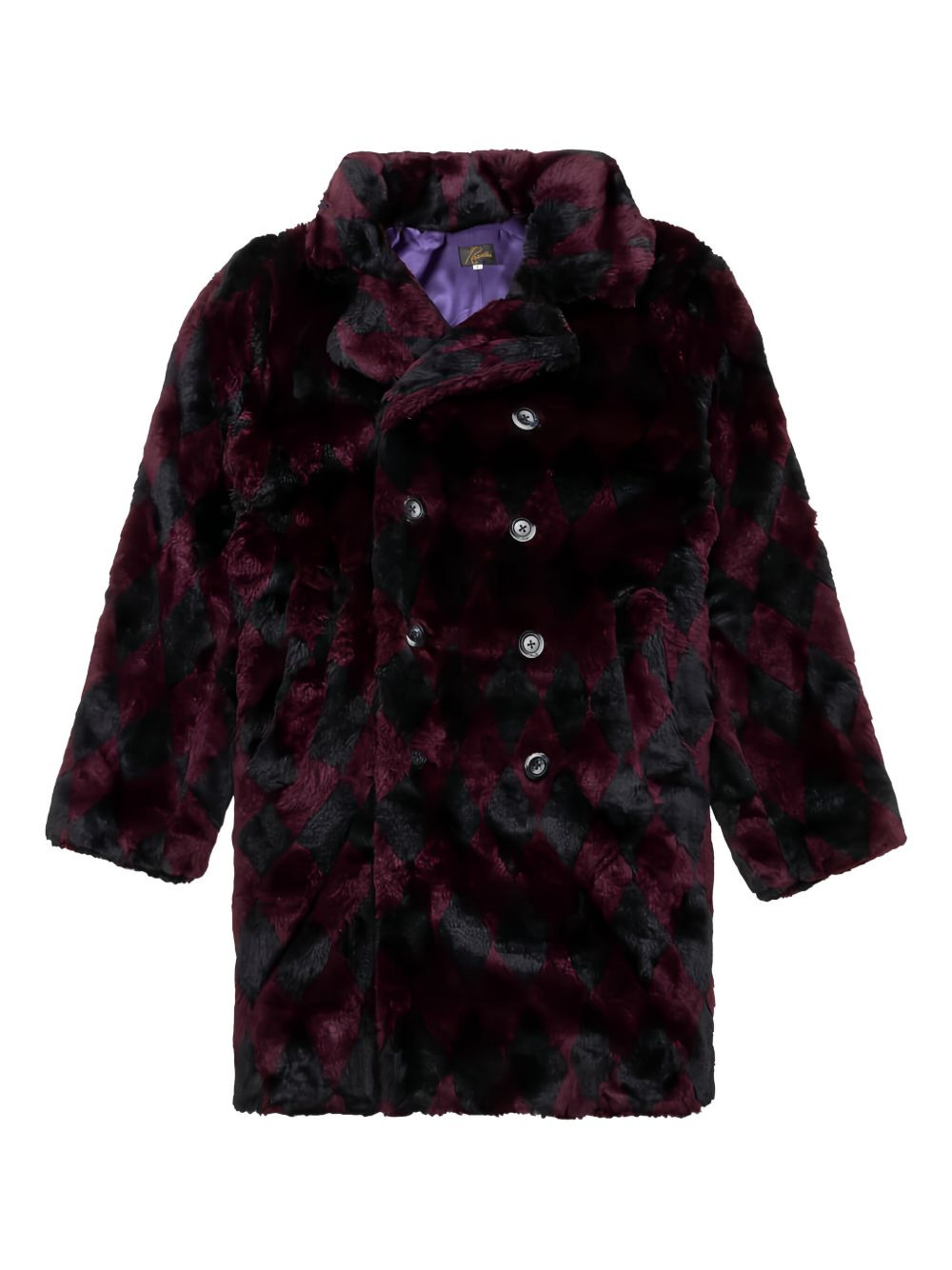 double-breasted diamond-pattern coat - 1